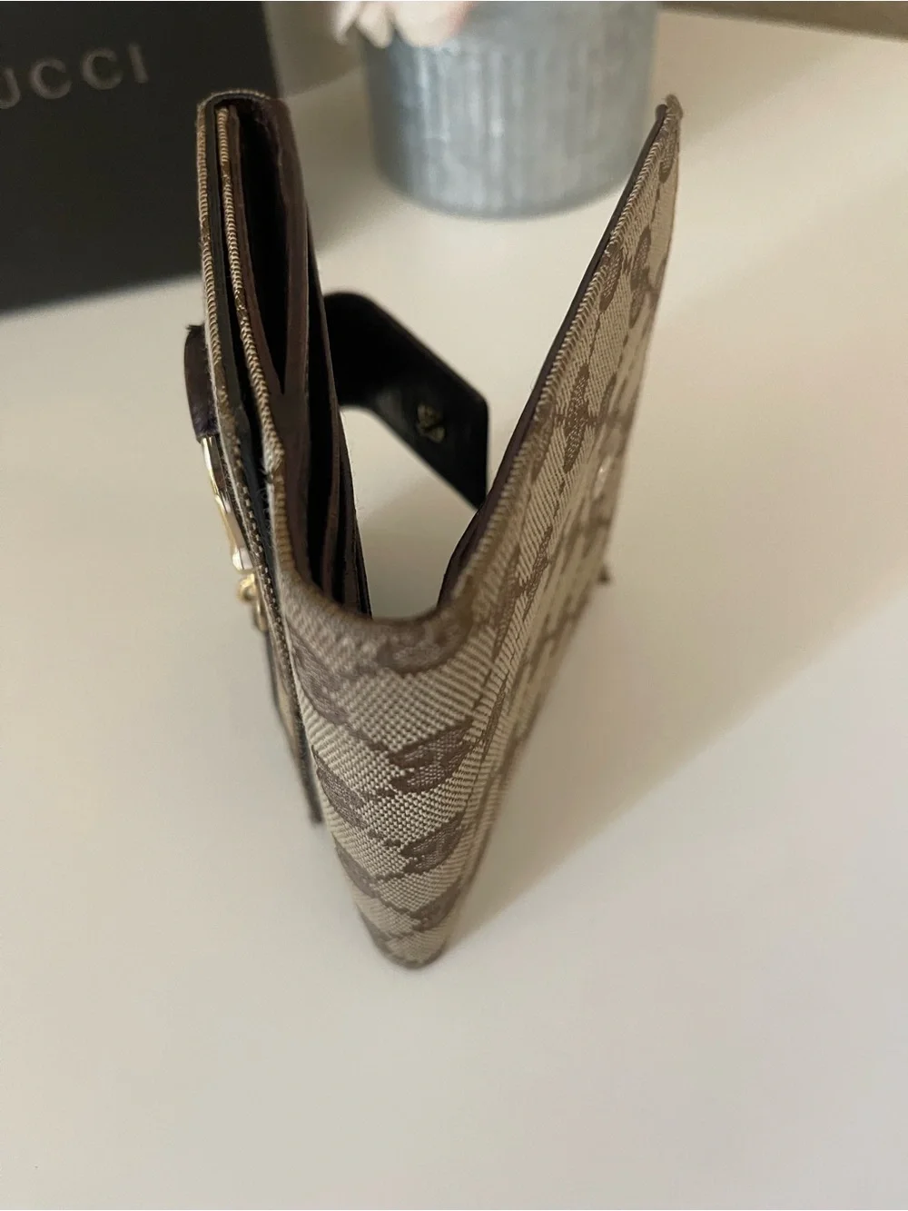 Gucci Brown GG Supreme Canvas Web Horsebit Sherry Line